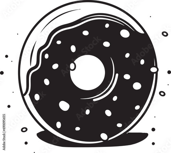 Obraz Confectionery Charisma: Iconic Donut Vector Glazed Goodness: Donut Logo Design