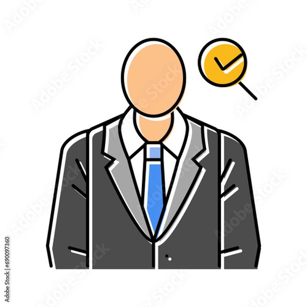 Fototapeta dress code etiquette interview job color icon vector. dress code etiquette interview job sign. isolated symbol illustration