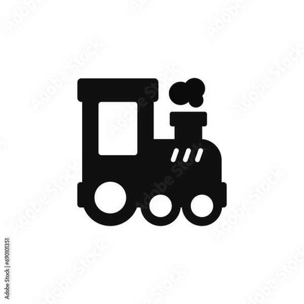 Fototapeta Train icon isolated on white background. Baby toy icon