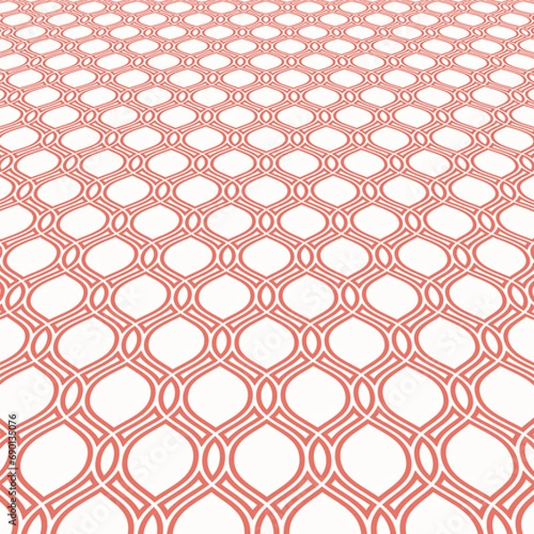 Obraz Modern vector pink white wavy pattern. Geometric abstract texture. Graphic geometric background with perspective pattern