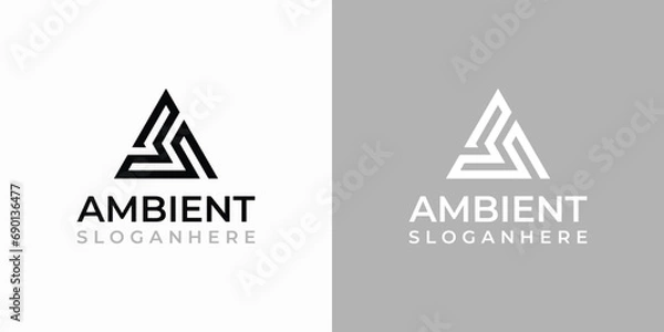 Fototapeta Abstract maze triangle vector logo design
