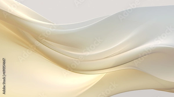 Obraz soft white silk floating in waves on a white background