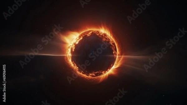 Fototapeta A satellite capturing breathtaking images of a solar eclipse.