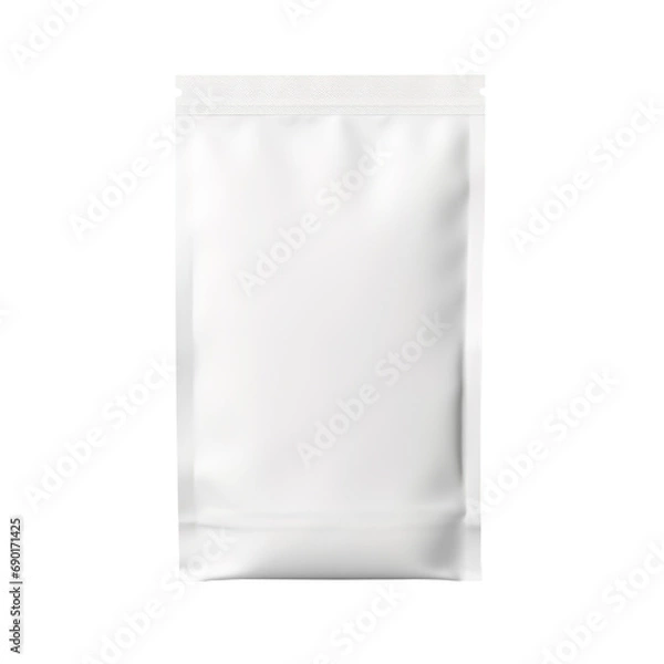 Fototapeta white blank paper bag package isolated on transparent background Remove png, Clipping Path, pen tool