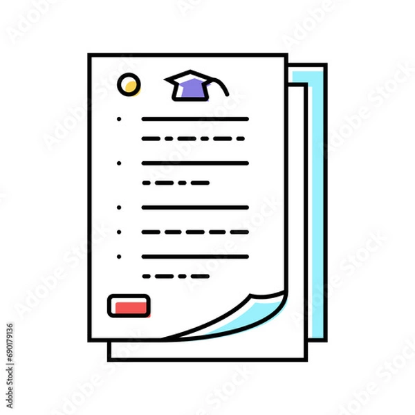 Fototapeta student assessment primary school color icon vector. student assessment primary school sign. isolated symbol illustration