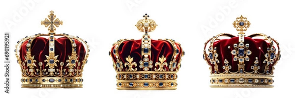 Obraz Royal crown on transparent background or PNG file made with Ai generative technology