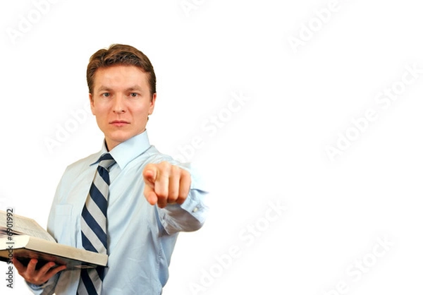 Fototapeta Young lawyer accusing