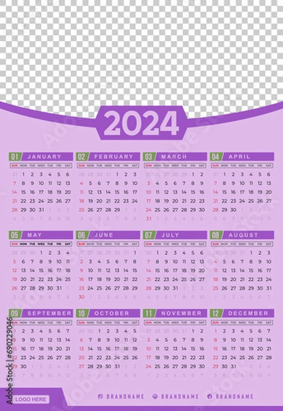 Obraz 2024 Calendar Design Template