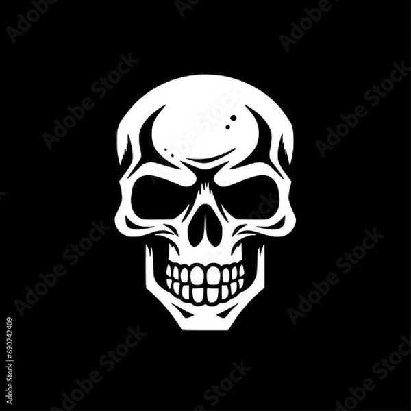 Fototapeta Skull - Black and White Isolated Icon - Vector illustration