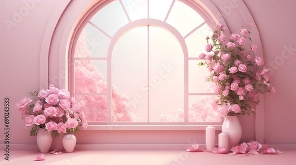 Fototapeta flowers in a window