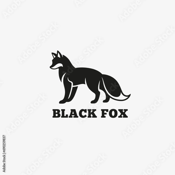 Obraz Black fox logo