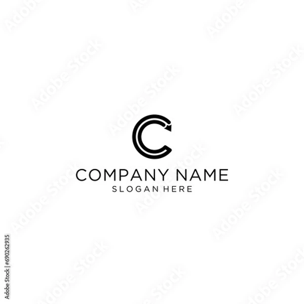 Obraz initial C pencil logo design vector