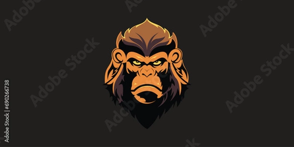 Fototapeta Creative head gorilla icon design template with modern style| premium vector