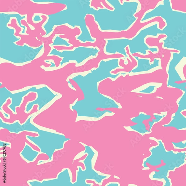 Fototapeta Abstract paper cut texture background seamless pattern