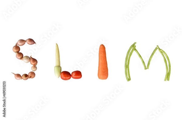 Fototapeta Vegetables writing - slim