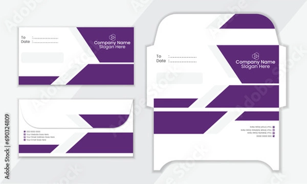 Obraz Vector corporate envelope template or envelope design, Creative Modern Envelope Template.