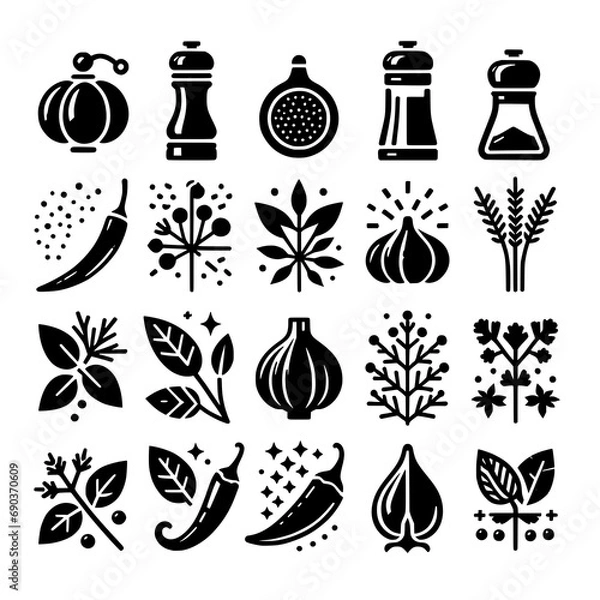 Obraz spice icon set