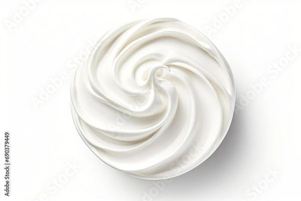Fototapeta Whipped cream isolated on white background.