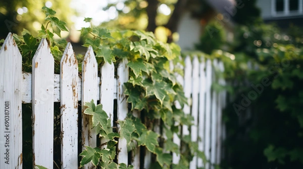 Obraz Rustic white fence