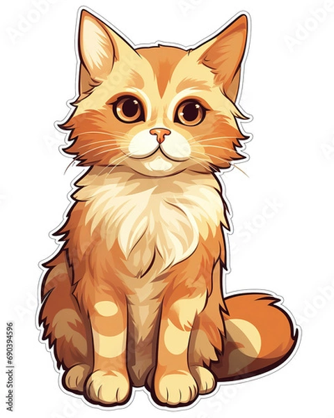 Fototapeta Cat Sticker, generative ai 