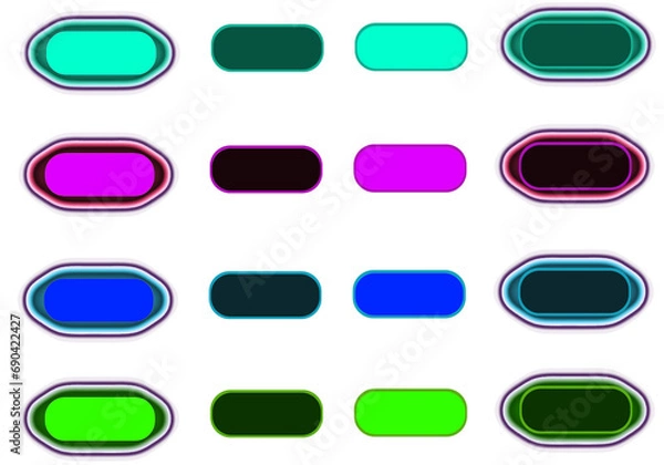 Fototapeta Light diodes colorful LED buttons on a transparent background