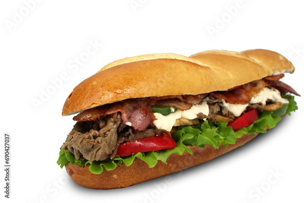 Fototapeta BACON 3 CHEESE STEAK