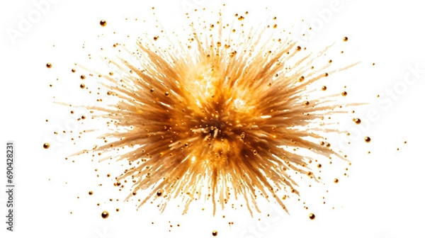 Fototapeta Radiant Spectacle: Glowing Fireworks Display on Transparent Background