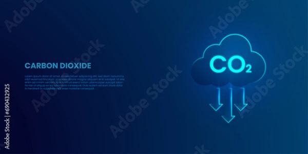 Obraz cloud carbon dioxide emissions and Global Ecology, Vector Illustration