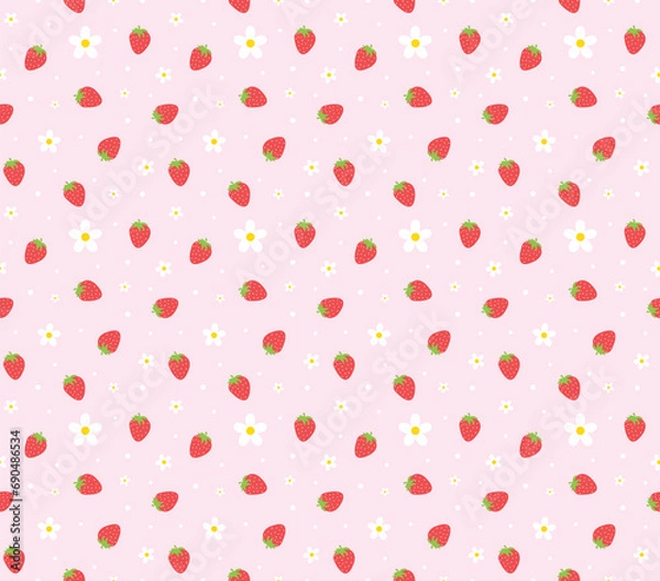 Fototapeta strawberry pattern background for design. Colorful background.