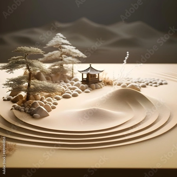 Obraz Kirigami art landscape 