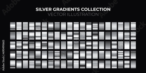 Fototapeta Silver background texture vector icon seamless pattern. Light, realistic, elegant, shiny, metallic and silver gradient illustration. Mesh vector. Design for frame, ribbon, coin, abstract.
