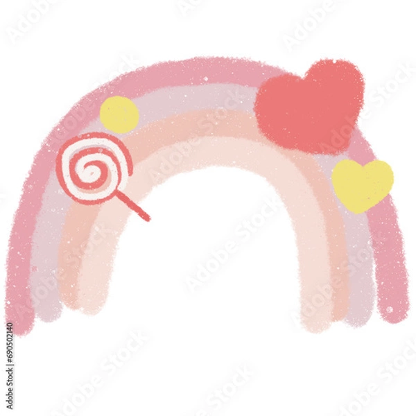 Obraz Rainbow with heart and candy