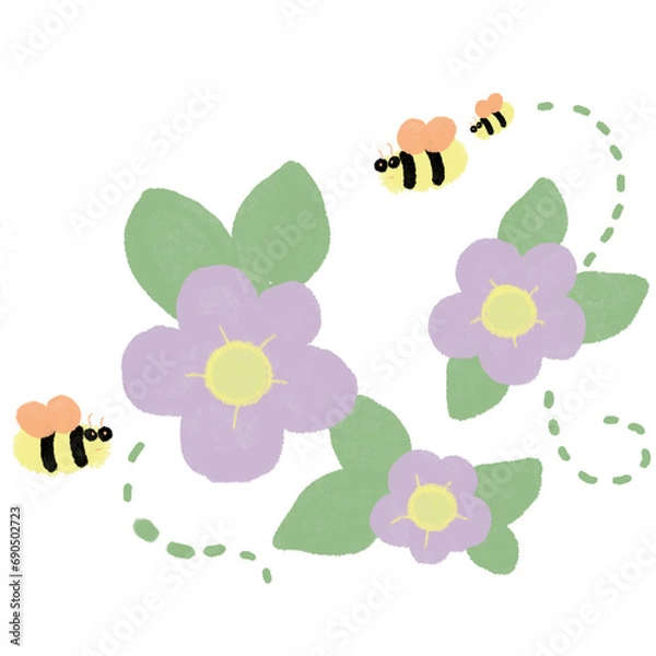 Obraz flowers with bees