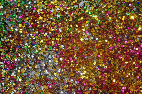 Fototapeta Small multicolored sequins as background