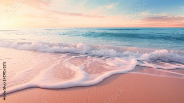 Obraz Pink beach sunset view background