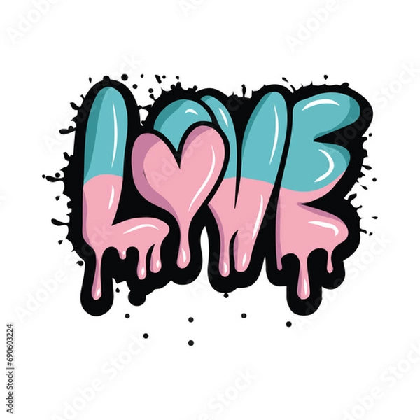 Obraz graffiti lettering typography art illustration