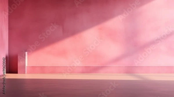 Fototapeta empty room with pink wall