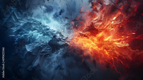 Obraz Abstract fire and ice colorful effect background design 