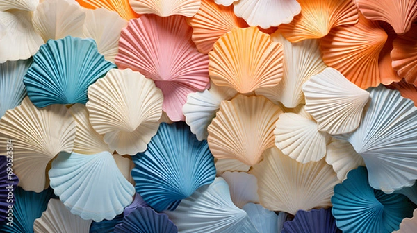 Obraz Abstract background with sea shell pattern repeated 