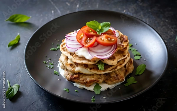 Fototapeta Capture the essence of Musakhan in a mouthwatering food photography shot Generative AI