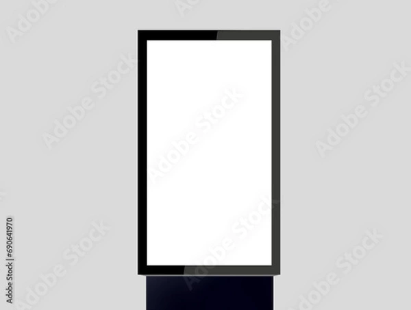 Obraz Poster billboard for advertising. Display outside sign template Blank white banner mockup, front view, isolated, 