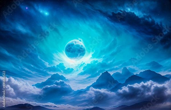 Obraz Holding dwarf fading star space nebula heaven clouds