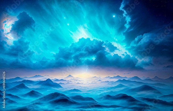 Obraz Holding dwarf fading star space nebula heaven clouds