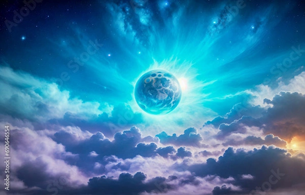 Obraz Holding dwarf fading star space nebula heaven clouds