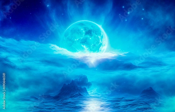Obraz Holding dwarf fading star space nebula heaven clouds