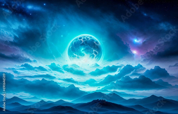 Obraz Holding dwarf fading star space nebula heaven clouds