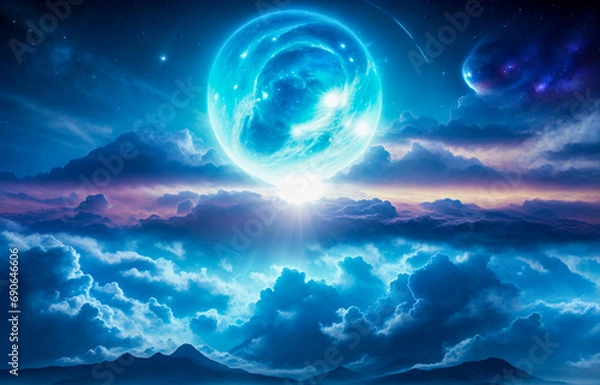 Obraz Holding dwarf fading star space nebula heaven clouds