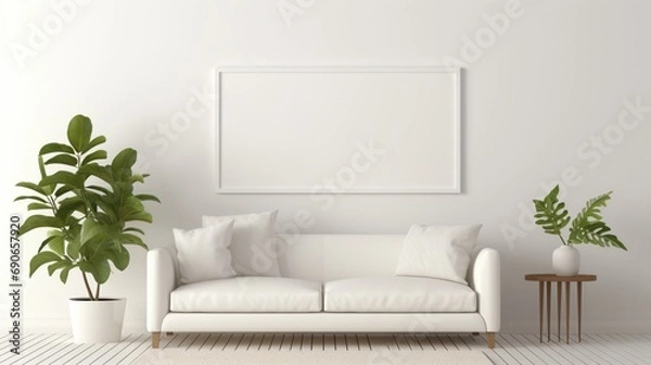 Fototapeta modern interior with sofa   with empty white mock up