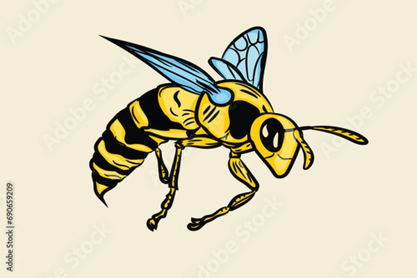 Fototapeta bee and honey