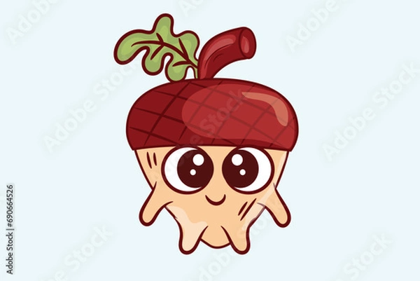 Fototapeta nut with a smile on a face